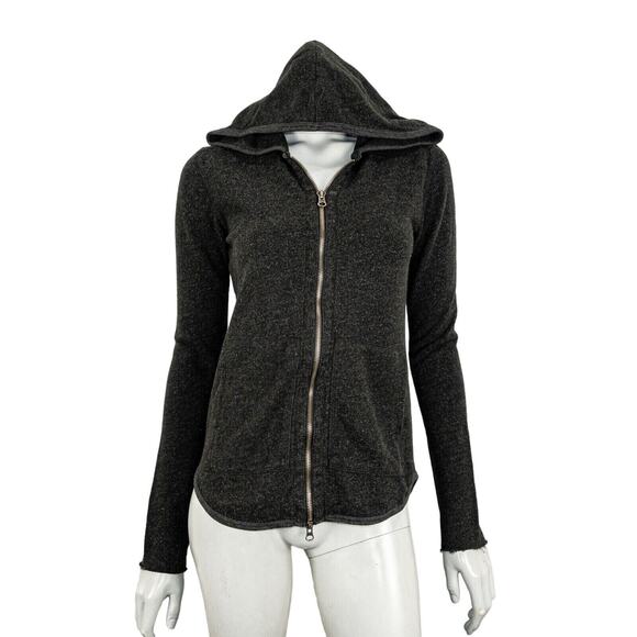 ATM Anthony Thomas Melillo Full Zip Hoodie Lightweight terry Charcoal S - Picture 1 of 8
